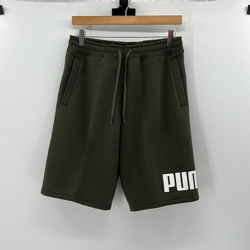 Puma Men's Big Fleece Logo Shorts - Green - Small - New with tags